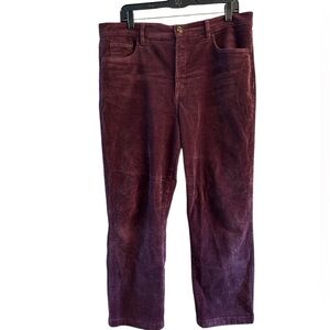 Loft Women’s Stretch Corduroy Straight Jean Cut Pants Color Eggplant Size 32/14